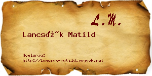 Lancsák Matild névjegykártya